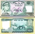 **100 nepálskych rupií Nepál 1974, P26a UNC