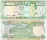 *2 fidžijské doláre Fidži 1988, P87 UNC