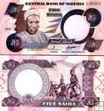 *5 Naira Nigéria 1984-2005, P24 UNC