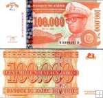 *100 000 Noveaux Zaires Zaire 1996, P77 UNC