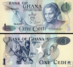 *1 Cedi Ghana 1976, P13c UNC