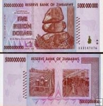 *5 miliárd Dolárov Zimbabwe 2008, P84 UNC