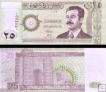 *25 irackých dinárov Irak 2001, P86 UNC Husajn