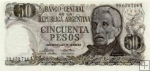 *50 Pesos Argentína 1974-76, P296 UNC