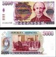 *5000 Pesos Argentinos Argentína 1984-85, P318 UNC *5000 Pesos Argentinos Argentína 1984-85, P318 UNC
