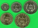 *Sada mincí Guatemala 5-10-25-50 Centavos 1 Quetzal 2012-16