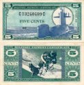 *5 centov USA 1969, vojenské platidlo PM75 AU