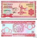 20 Frankov Burundi 1997, P27d UNC