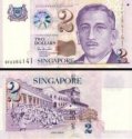 *2 Doláre Singapúr 2000, P45 UNC