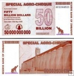 *50 milárd dolárov Zimbabwe 15.5.2008, P63 UNC