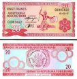 20 Frankov Burundi 1997, P27d UNC 20 Frankov Burundi 1997, P27d UNC