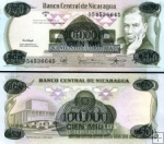 *100 000 Cordóbas Nikaragua 1987, pretlač P149 UNC