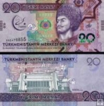 *20 Manat Turkménsko 2017 pamätná, P38 UNC