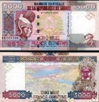 *5000 Frankov Guinea 2012, P41b UNC