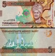 5 Manat Turkménsko 2012, P30 UNC 5 Manat Turkménsko 2012, P30 UNC