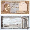 *1/2 Dinár Jordánsko 1967-1973 P13c UNC