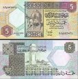 *5 líbyjských dinárov Líbya 1991, P60c UNC *5 líbyjských dinárov Líbya 1991, P60c UNC