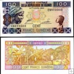 100 Frankov Guinea 1998, P35a UNC