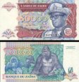 *50 000 Zaires Zair 1991, P40 AU/UNC, gorily *50 000 Zaires Zair 1991, P40 AU/UNC, gorily