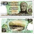 *50 Pesos Argentinos Argentína 1983, P314 UNC *50 Pesos Argentinos Argentína 1983, P314 UNC