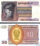 10 Kyatov Barma 1973, P58 UNC