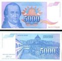 *5000 Dinárov Yuhoslávia 1994, P141 UNC