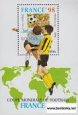 Známky Laos 1996 MS vo futbale razítkovaný hárček Známky Laos 1996 MS vo futbale razítkovaný hárček
