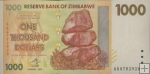 *1000 dolárov Zimbabwe 2007, P71 UNC