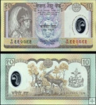 *10 Rupees Nepál 2002, polymer P45 UNC