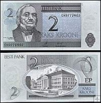 *2 estónske koruny Estónsko 2006-7, P85 UNC