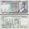 *10 000 tureckých lír Turecko 1984-2002, P200 UNC *10 000 tureckých lír Turecko 1984-2002, P200 UNC
