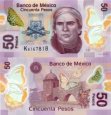 *50 mexických pesos Mexiko 2012-19, polymer P123A UNC *50 mexických pesos Mexiko 2012-19, polymer P123A UNC