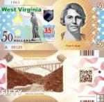 *USA 50 Dollars 2015 35. štát - West Virginia polymer