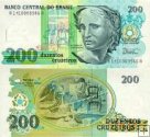 *200 Cruzeiros Brazília 1992, P229 UNC