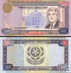 *5000 Manat Turkménsko 1996, P9 UNC