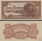 *50 Centov Malajsko 1942 M4 japonská okupácia AU/UNC