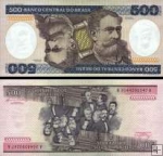 500 Cruzeiros Brazília 1981-85, P200 UNC