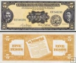 *5 Pesos Filipíny 1949, P135e UNC