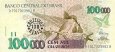 *100 Cruzeiros Reias Brazílie 1993, pretisk P238 UNC *100 Cruzeiros Reias Brazílie 1993, pretisk P238 UNC
