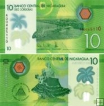 10 Córdobas Nikaragua 2015, polymer P209 UNC