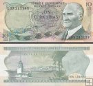 *10 Türk Lirasi Turecko 1966-75, P186 UNC