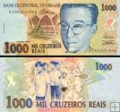 *1000 Cruzeiros Reias Brazília 1993, P240 UNC