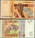 *500 Frankov Burkina Faso, Západoafrické státy 2024 P319Cm UNC