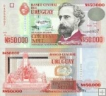 *50 000 Nuevos Pesos Uruguaj 1991, P70 UNC