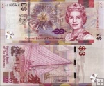 *3 bahamské doláre Bahamy 2019, P78 UNC - Elizabeth II.
