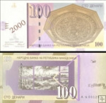 *100 denárov Macedónsko 2000 P20 UNC 2000 rokov kresťanstva