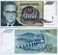 *5000 Dinárov Juhoslávia 1992, P115 UNC *5000 Dinárov Juhoslávia 1992, P115 UNC