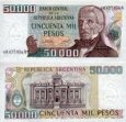 *50 000 Pesos Argentína 1979-83, P307 UNC *50 000 Pesos Argentína 1979-83, P307 UNC