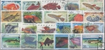 Známky tematické - 50 rôznych, ryby a vodný život