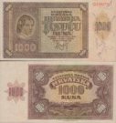 *1000 Kuna Chorvátsko 1941, P4 AU